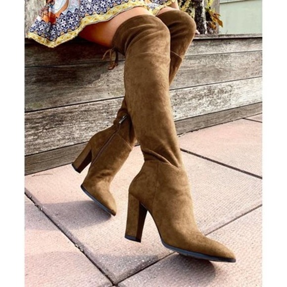 New Vince Camuto Cognac Tapley Over The Knee Boot Size 5.5M/ 36 - Picture 1 of 15